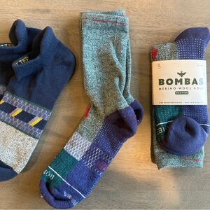 Bombas Merino Wool Golf Socks - Blue and Gray, Bombas cotton ankle socks